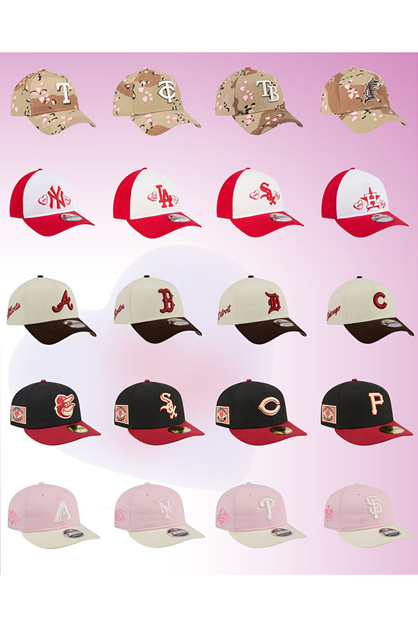 バレンタインデーに合わせた特別デザインのキャップ【写真提供：MLB公式】
