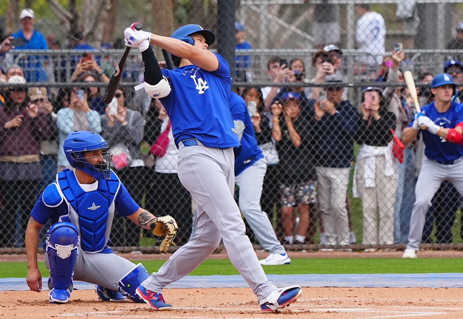 今季初安打をマークしたドジャース・大谷翔平【写真：荒川祐史】
