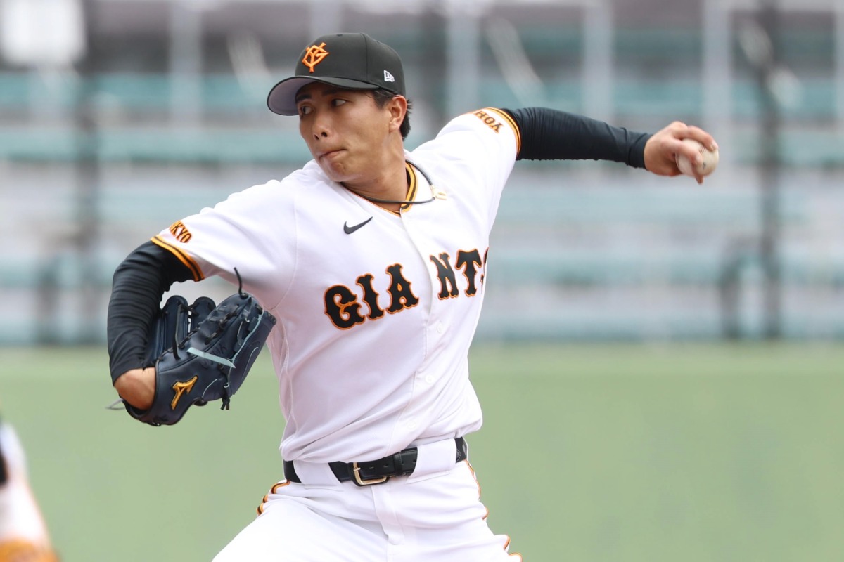 ロッテとの練習試合に先発した巨人・山城京平【写真提供:産経新聞社】