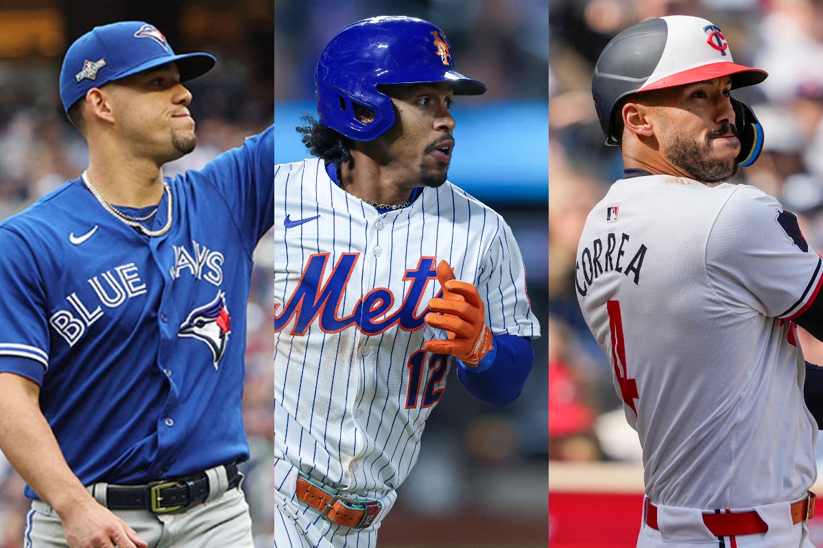 ホセ・ベリオス、フランシスコ・リンドーア、カルロス・コレア（左から）【写真：ロイター】