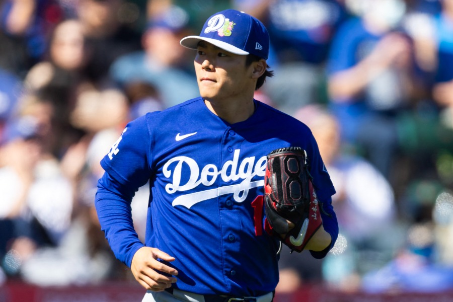 エンゼルス戦に登板したドジャース・山本由伸【写真：ロイター】
