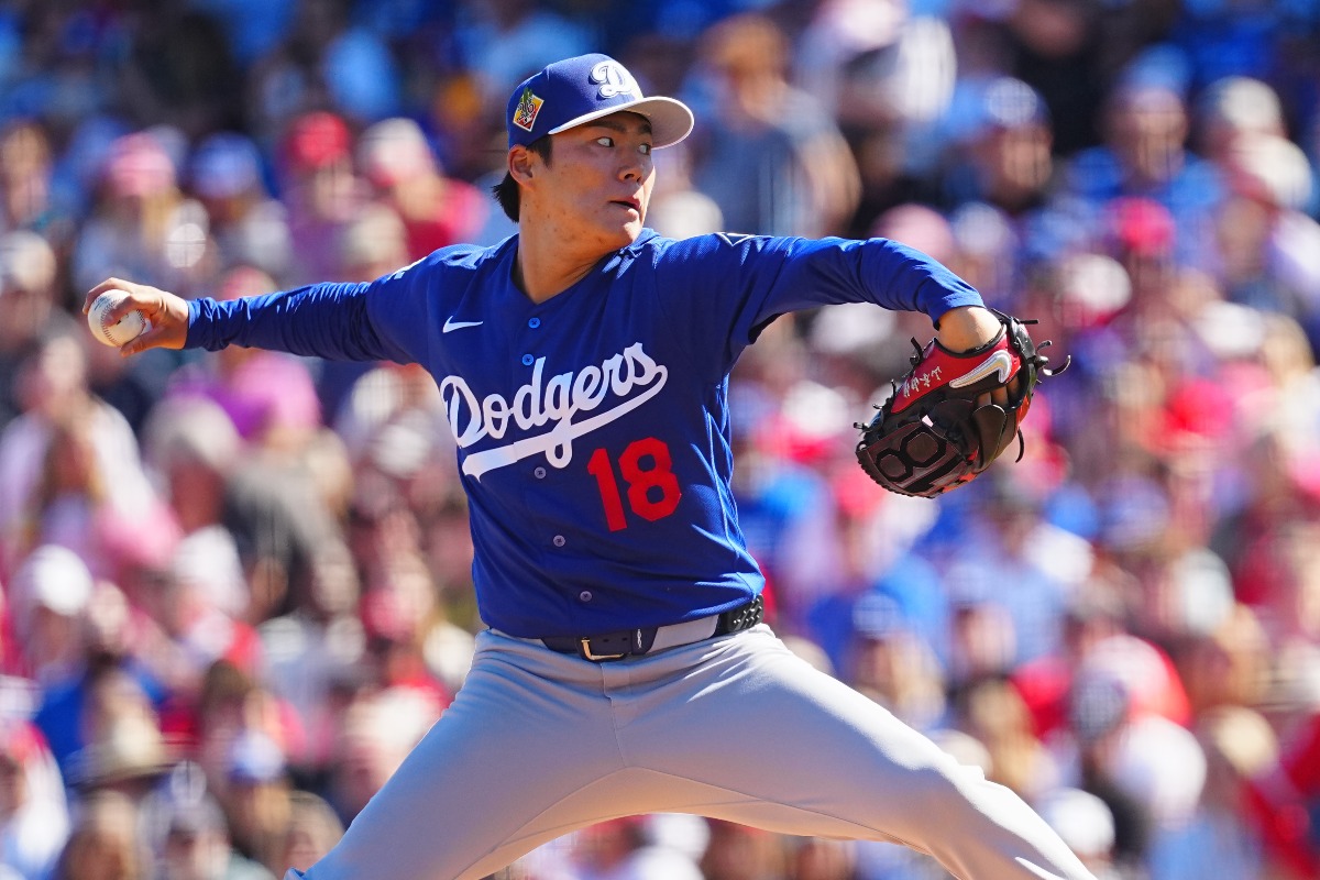 エンゼルス戦に登板したドジャース・山本由伸【写真：荒川祐史】