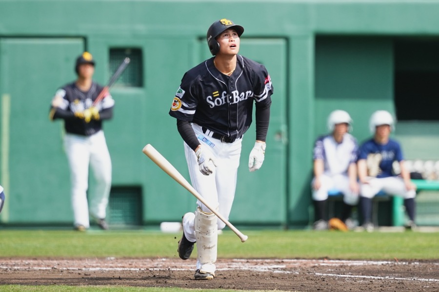 侍ジャパン戦で本塁打を放ったソフトバンク・笹川吉康【写真：小林靖】