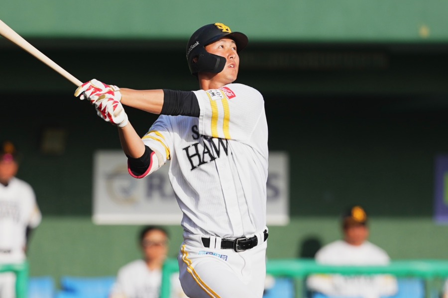 3ランを放ったソフトバンク・秋広優人【写真:小林靖】