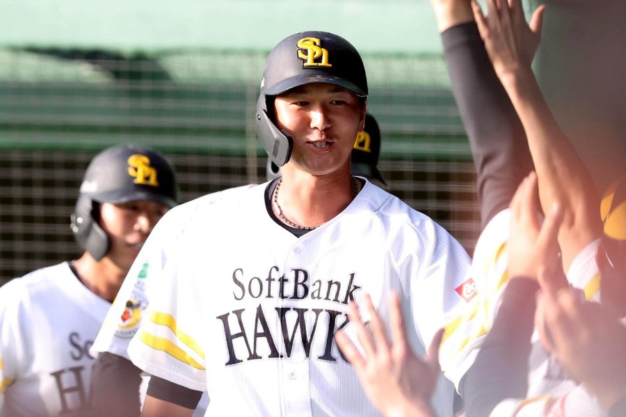 3ランを放ったソフトバンク・秋広優人【写真：栗木一考】
