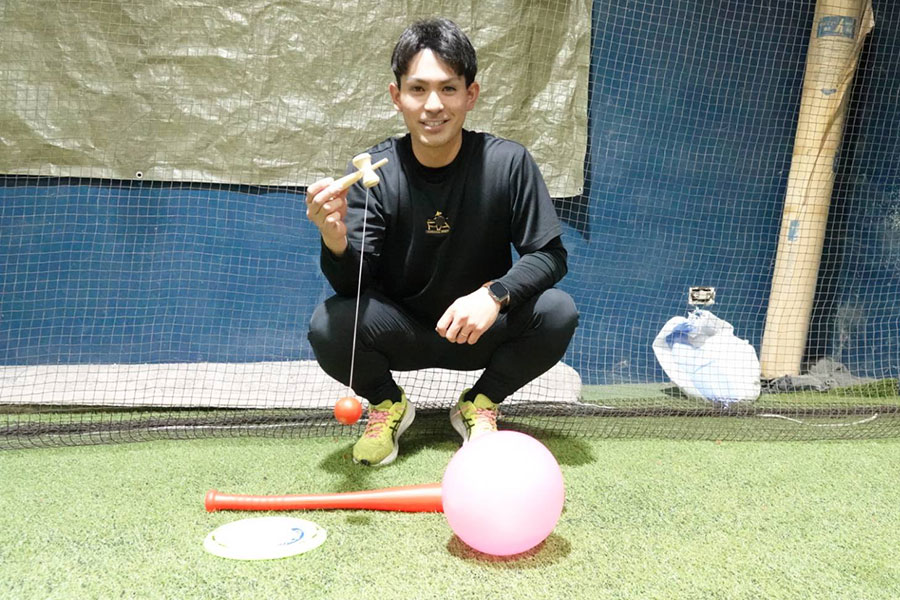 遊び心を取り入れたユニークな練習を推奨する知念大河さん【写真：橋本健吾】