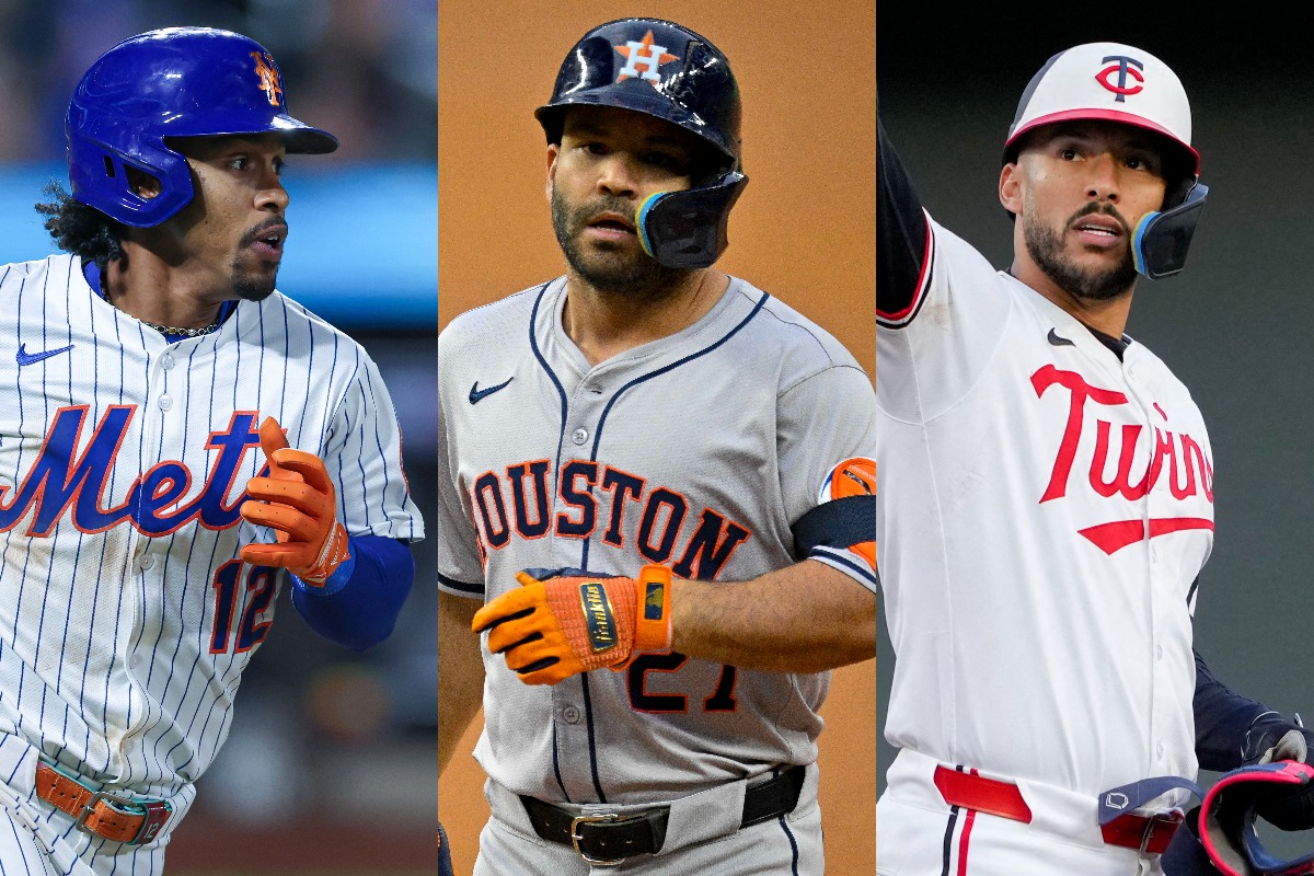 フランシスコ・リンドーア、ホセ・アルトゥーベ、カルロス・コレア（左から）【写真：ロイター】