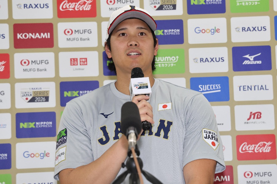 会見に出席した侍ジャパン・大谷翔平