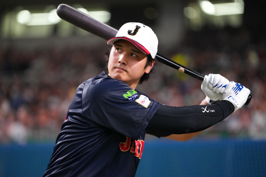 フリー打撃を行った侍ジャパン・大谷翔平【写真：Getty Images】
