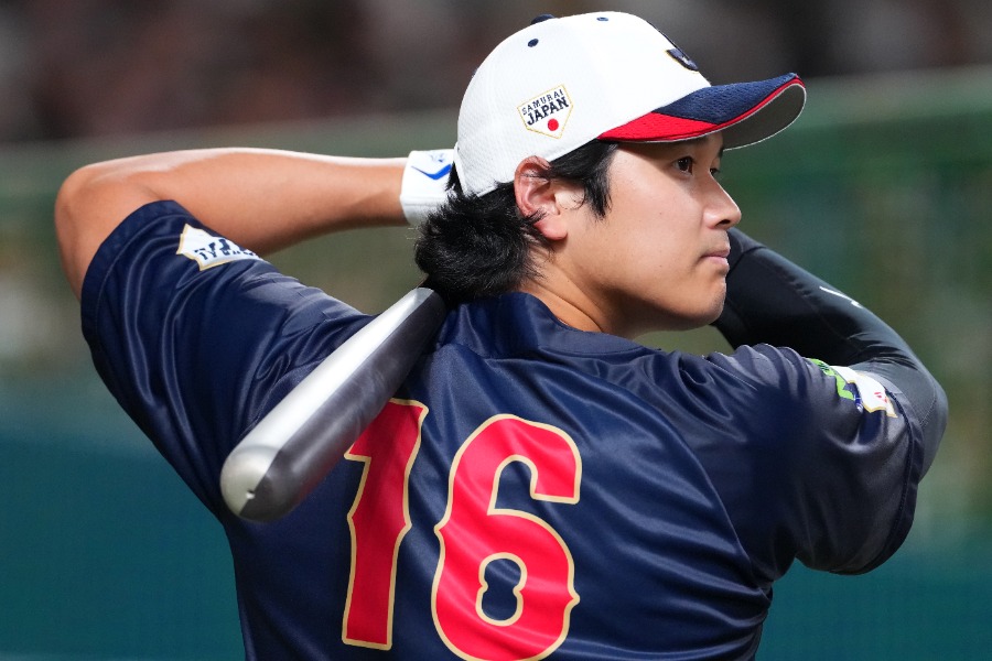 フリー打撃を行った侍ジャパン・大谷翔平【写真：Getty Images】