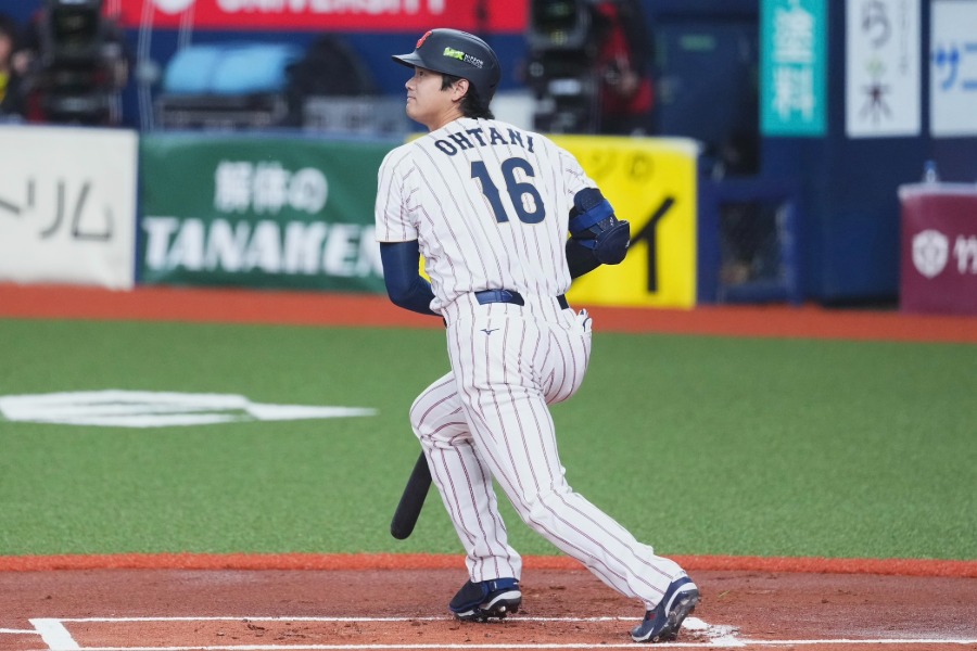 オリックス戦に出場する侍ジャパン・大谷翔平【写真：加治屋友輝】