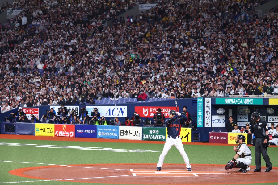 阪神戦に出場する侍ジャパン・大谷翔平【写真：加治屋友輝】