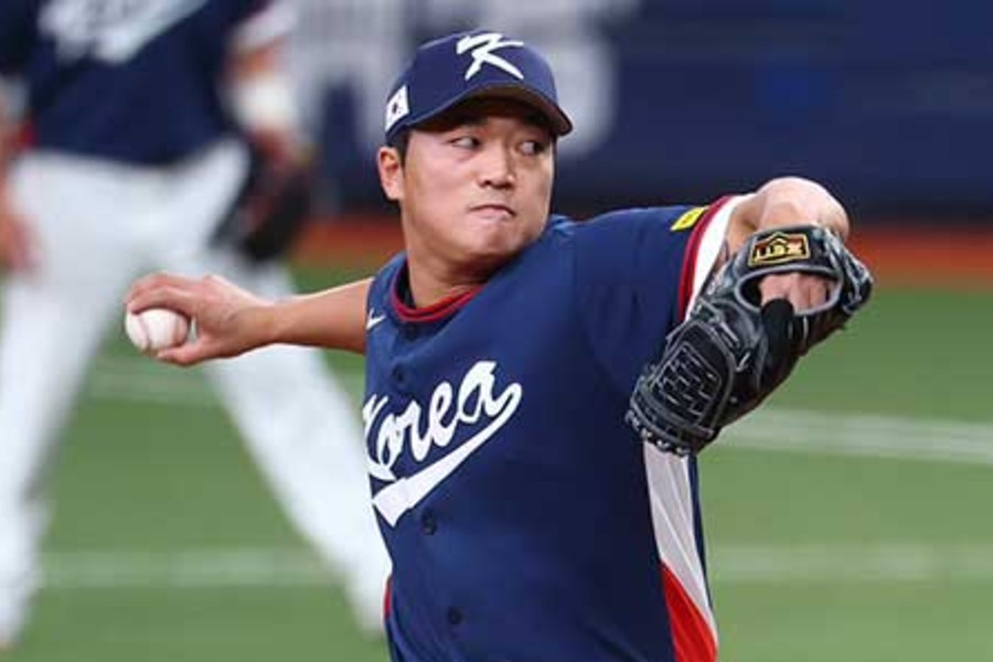 オリックス戦で登板した韓国代表のコ・ウソク【写真: 加治屋友輝】