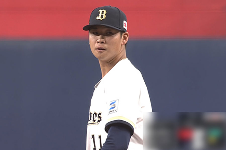 4日の広島戦に登板したオリックス・山下舜平大【画像：パーソル パ・リーグTV】