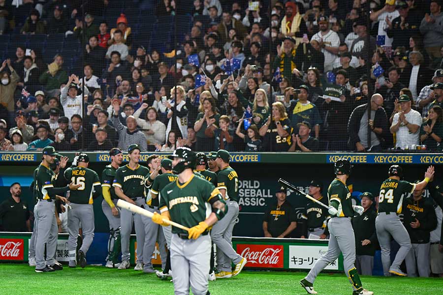 チェコ代表に5-1で勝利した豪州代表【写真：中戸川知世】