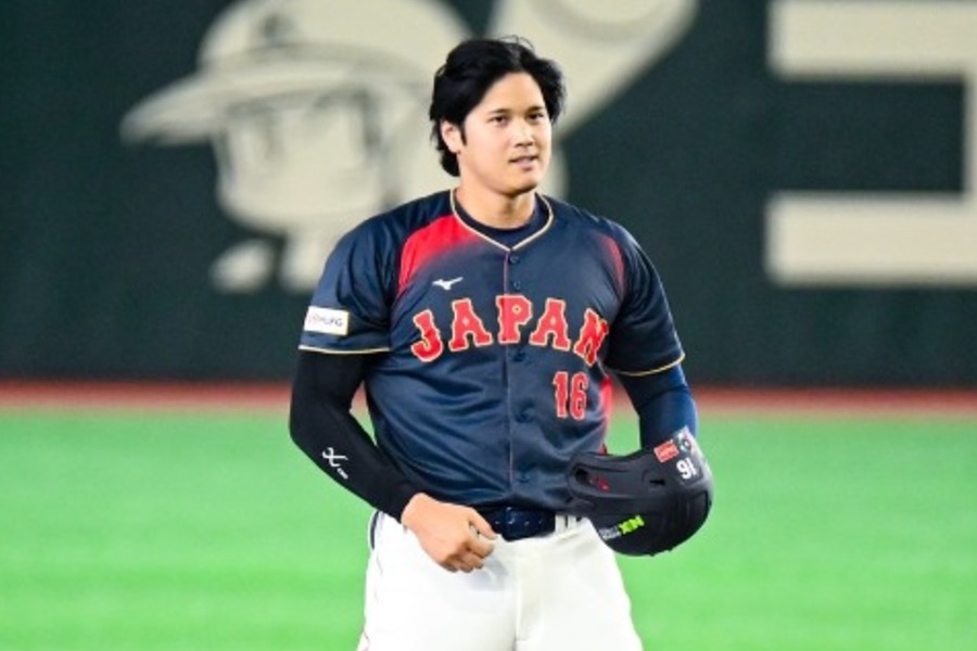 二塁打を放った侍ジャパン・大谷翔平【写真：中戸川知世】
