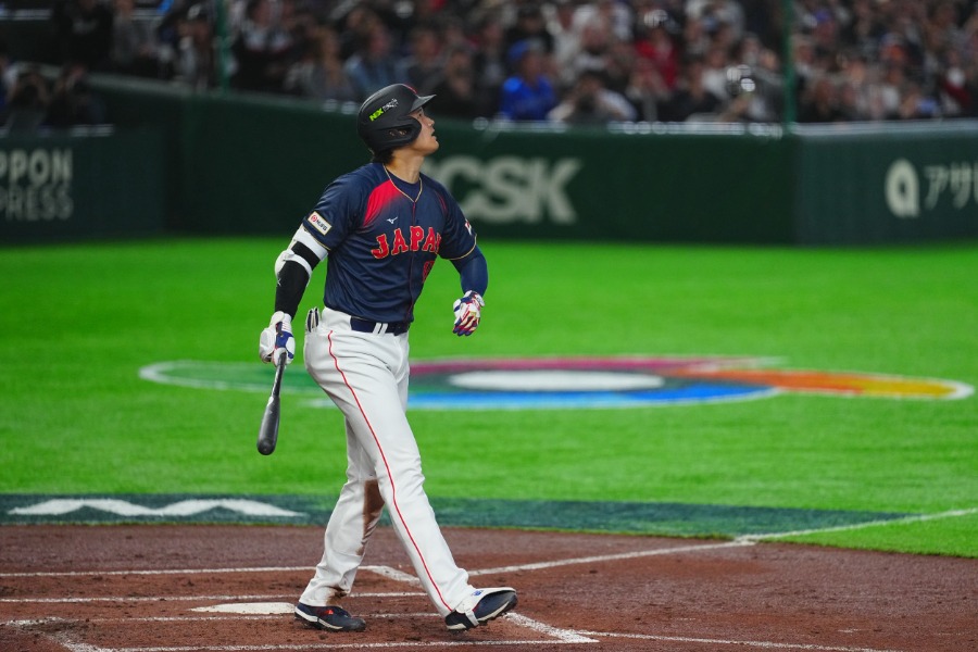 満塁弾を放った侍ジャパン・大谷翔平【写真：荒川祐史】
