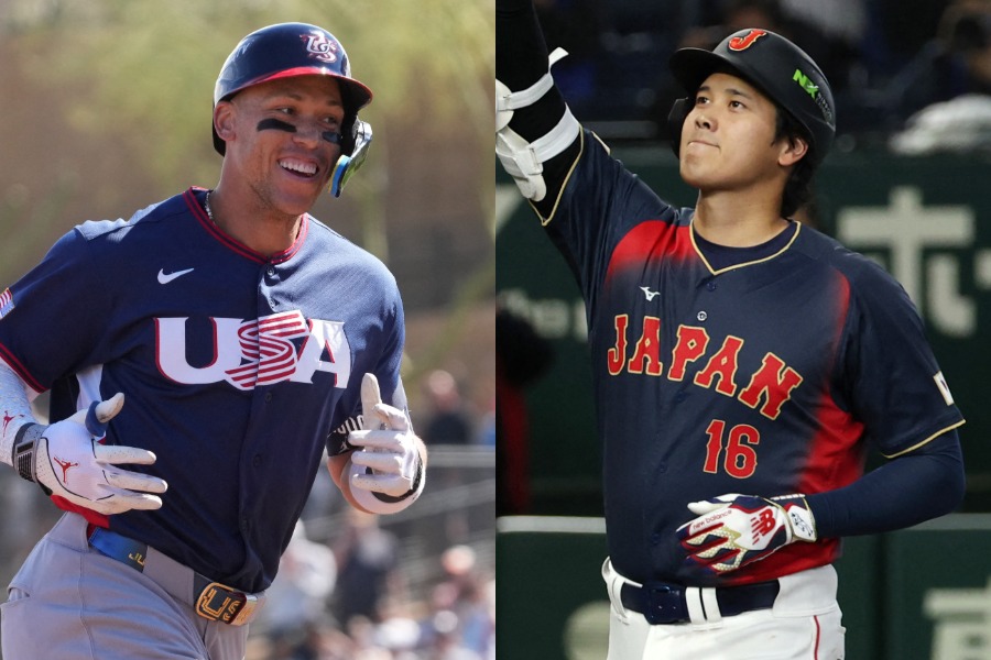 米国代表のアーロン・ジャッジ（左）と侍ジャパンの大谷翔平【写真：ロイター】