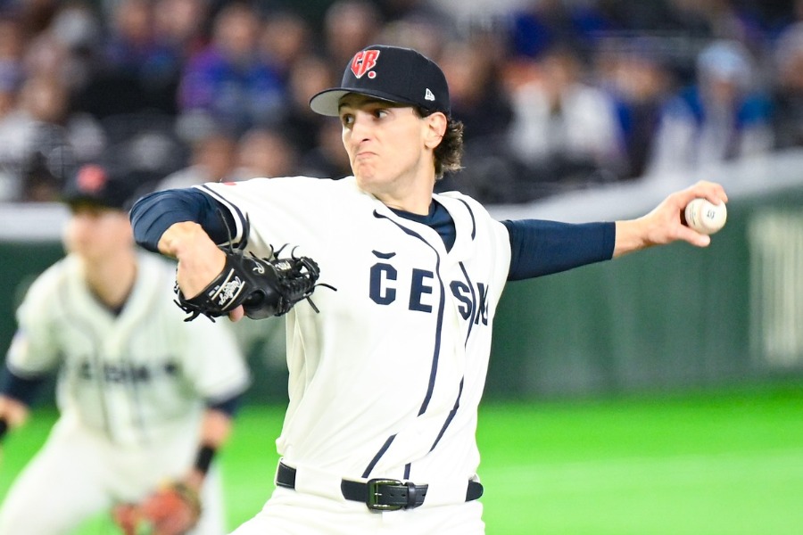 チェコの先発投手、ヤン・ノバック【写真：中戸川知世】