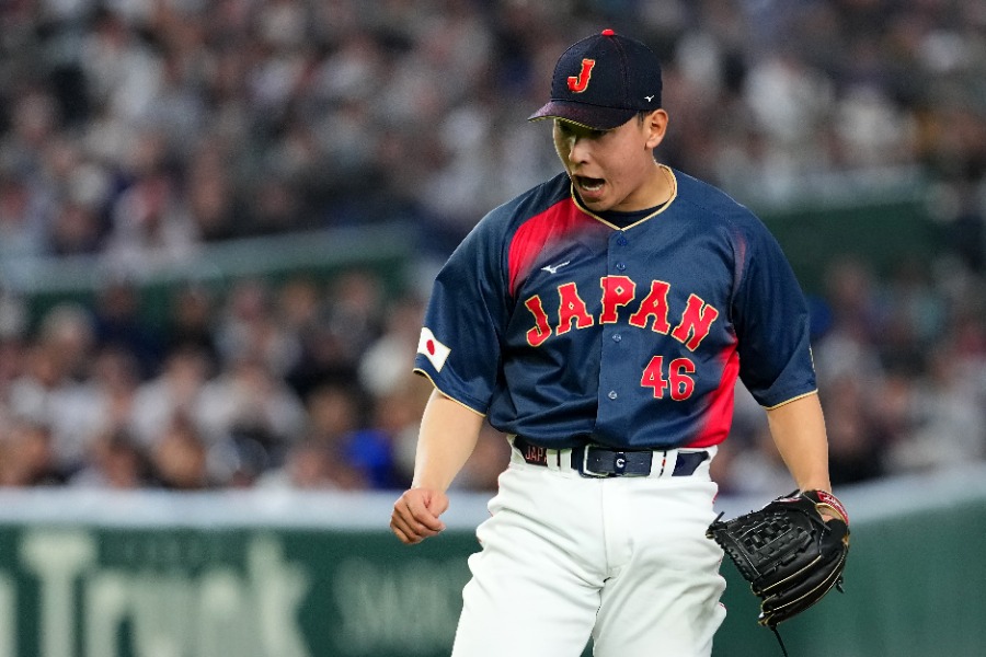 チャイニーズ・タイペイ戦に登板した侍ジャパン・藤平尚真【写真：Getty Images】