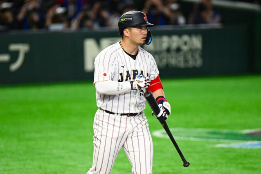 押し出し四球を選んだ侍ジャパン・鈴木誠也【写真：中戸川知世】