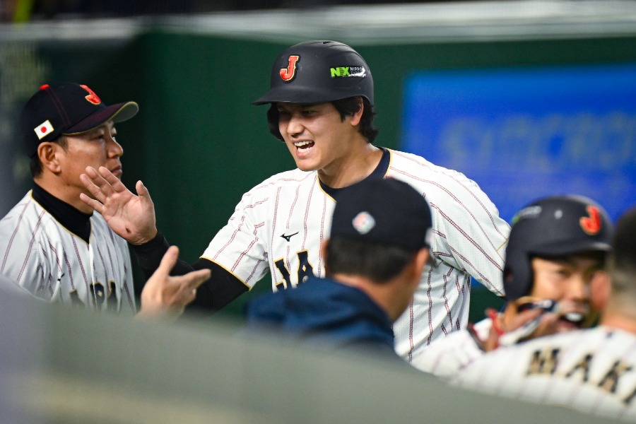 韓国戦で本塁打を放った侍ジャパン・大谷翔平【写真：中戸川知世】