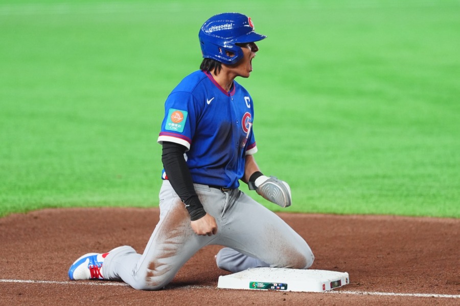 韓国戦に出場したチャイニーズ・タイペイのチェン・ジェシェン【写真：小林靖】