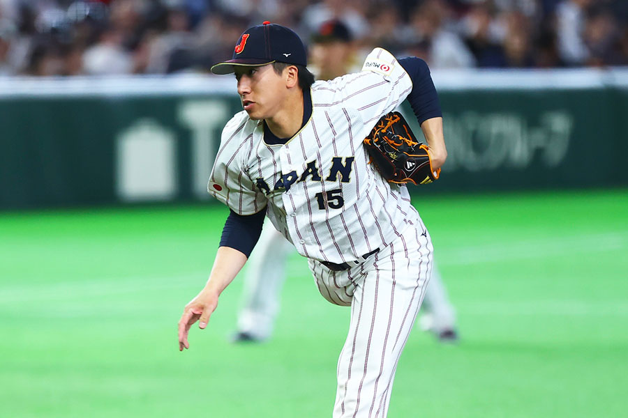 豪州戦に登板した侍ジャパン・大勢【写真：加治屋友輝】