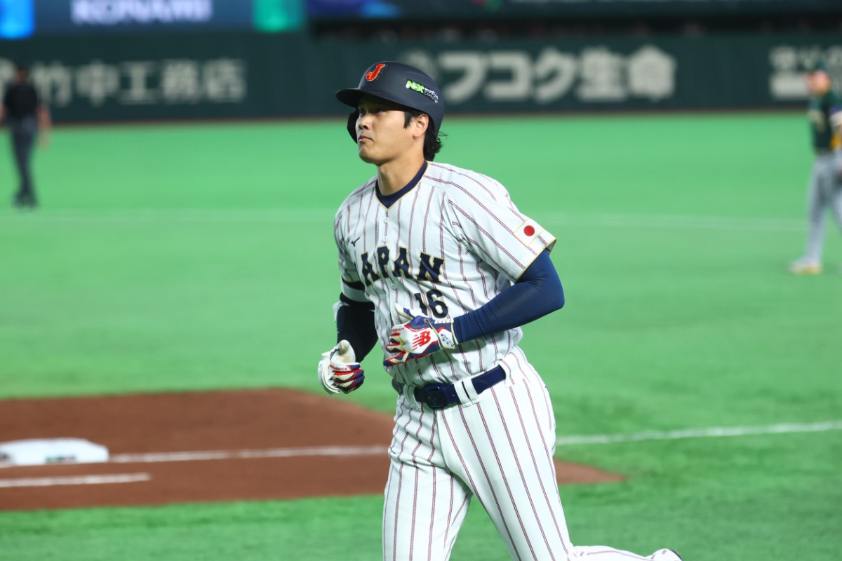 第1打席、二ゴロに終わった大谷翔平【写真：加治屋友輝】