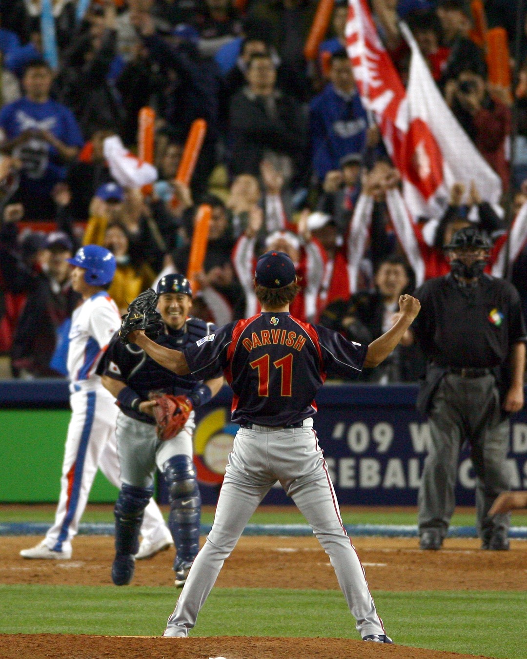 2009年のWBC決勝で、最後の打者を三振に打ち取り吠えるダルビッシュ有【写真提供：産経新聞社】
