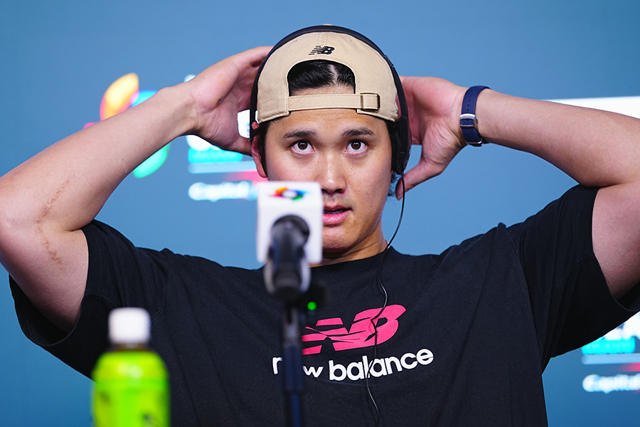 会見を行った侍ジャパン・大谷翔平【写真：荒川祐史】