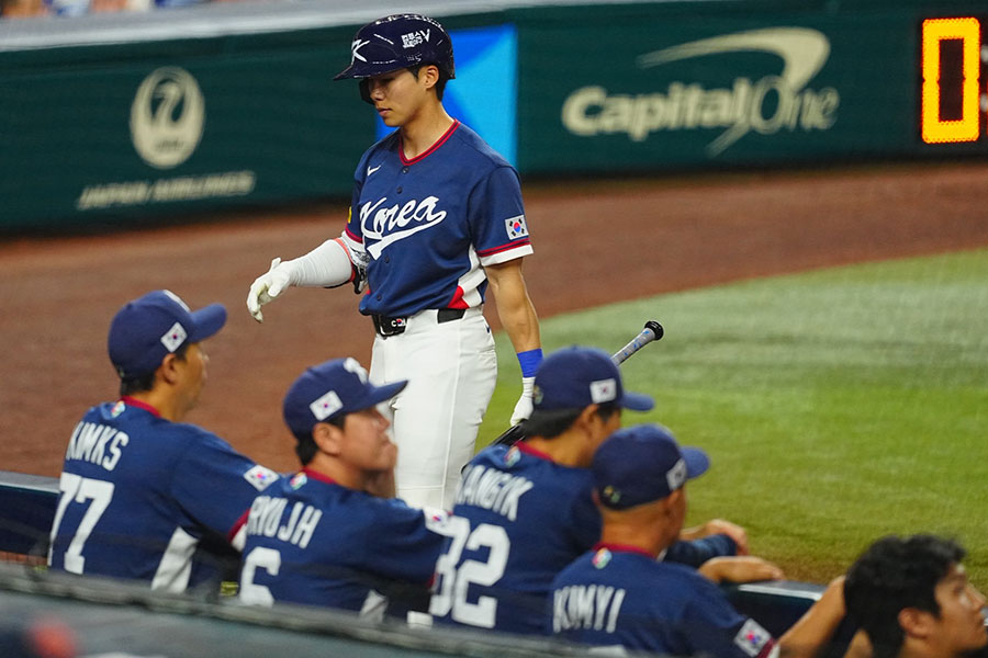 準々決勝で敗れた韓国代表ナイン【写真:荒川祐史】