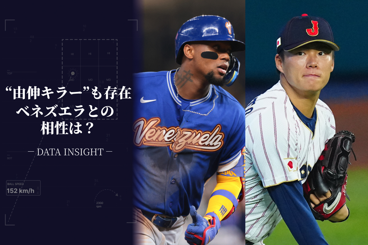 ベネズエラ代表のロナルド・アクーニャJr.（左）と侍ジャパン・山本由伸【写真：荒川祐史、ロイター】