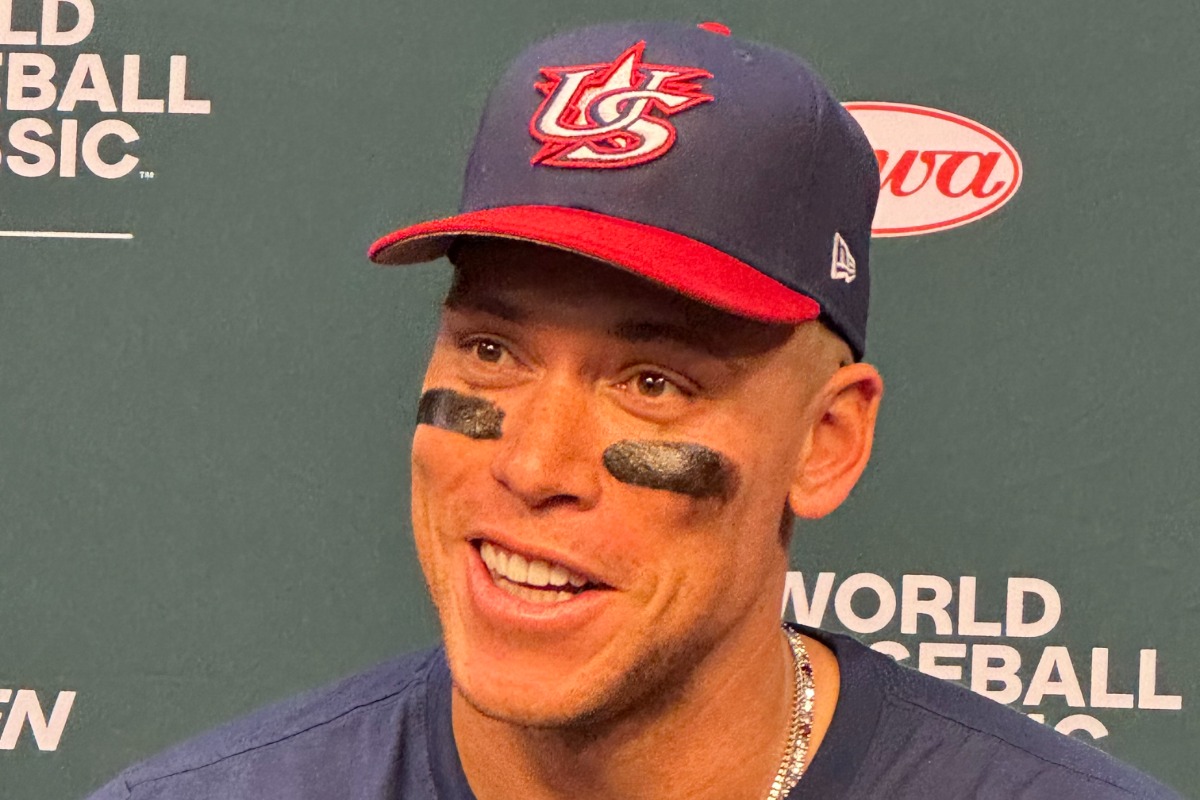 「この大会で優勝するためには、ホームランだけではとどきません」と語るアーロン・ジャッジ【写真：木崎英夫】