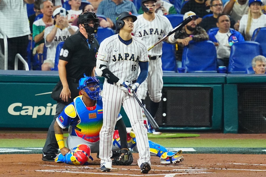 初回に本塁打を放った侍ジャパン・大谷翔平【写真：荒川祐史】