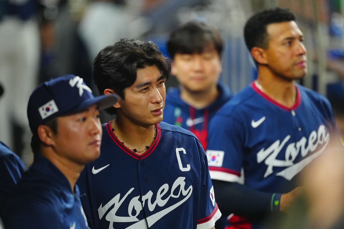 WBC準々決勝でドミニカ共和国代表に敗れた韓国代表【写真：荒川祐史】