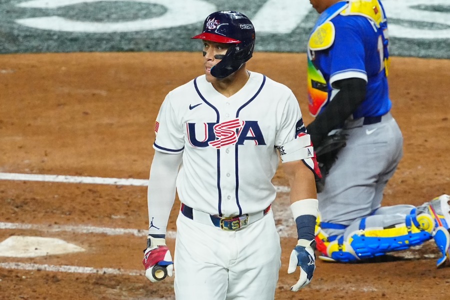 ベネズエラ戦に出場した米国代表のアーロン・ジャッジ【写真：荒川祐史】