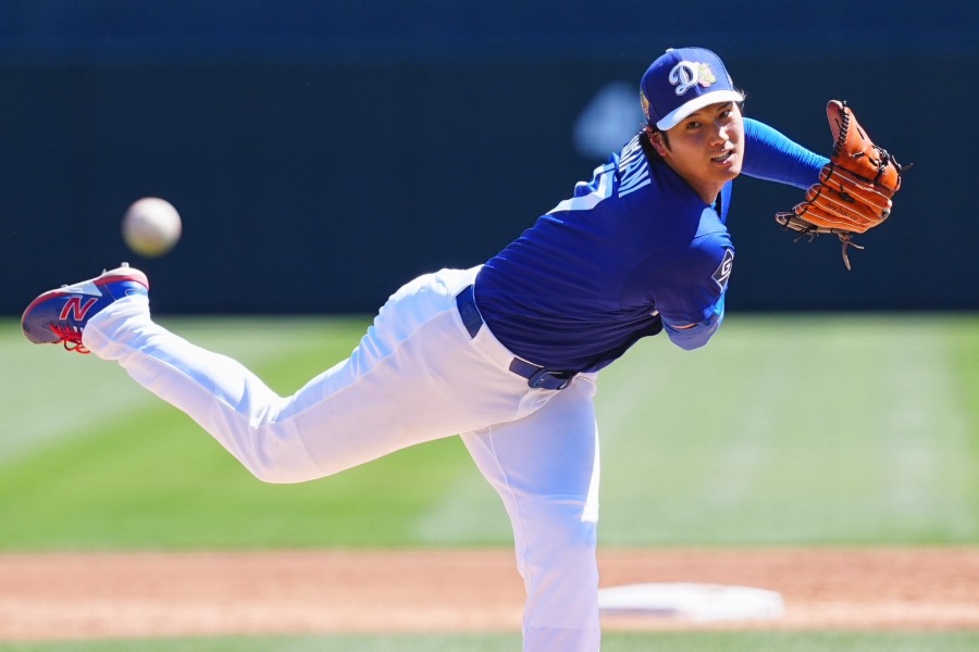 ジャイアンツ戦に登板したドジャース・大谷翔平【写真：荒川祐史】