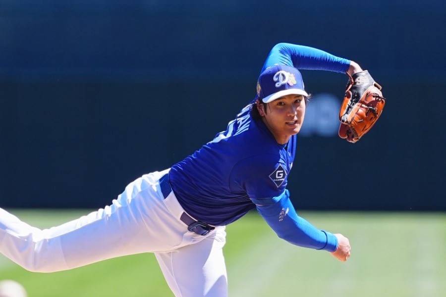 ジャイアンツ戦に登板したドジャース・大谷翔平【写真：荒川祐史】