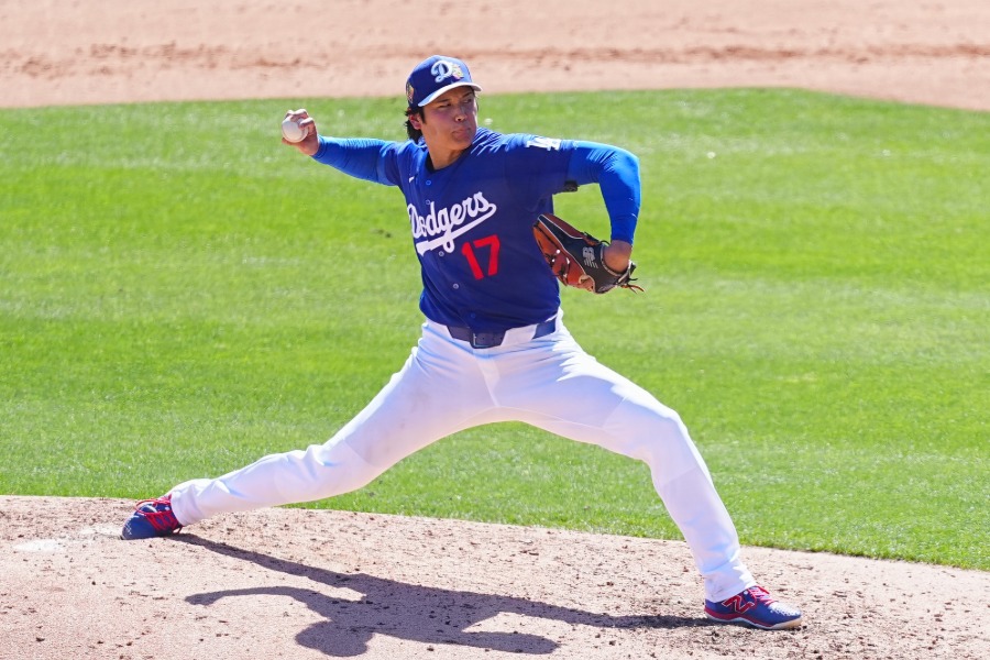ジャイアンツ戦に登板したドジャース・大谷翔平【写真：荒川祐史】