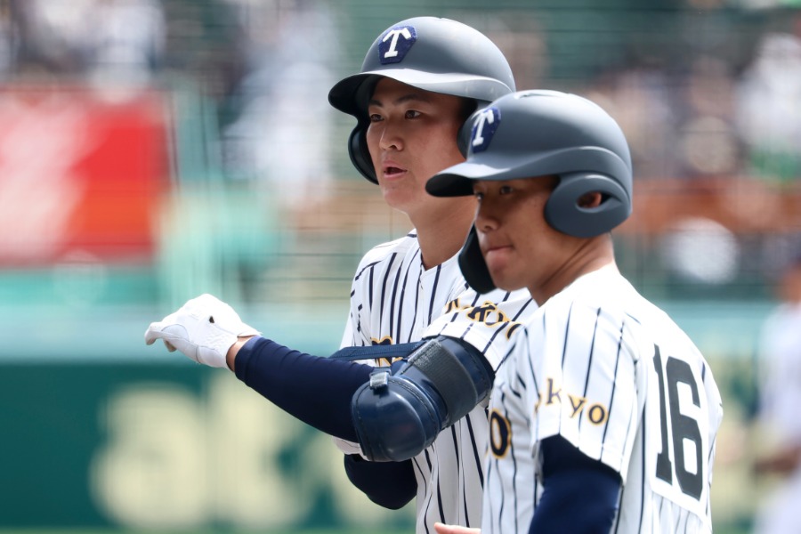 沖縄尚学戦に出場した帝京・目代龍之介【写真：加治屋友輝】