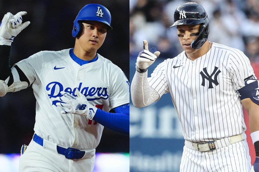 ドジャース・大谷翔平（左）とヤンキースのアーロン・ジャッジ【写真：ロイター】
