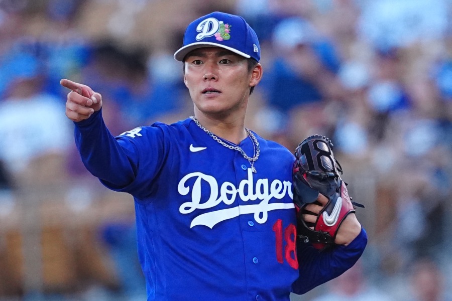 パドレス戦に先発したドジャース・山本由伸【写真:荒川祐史】