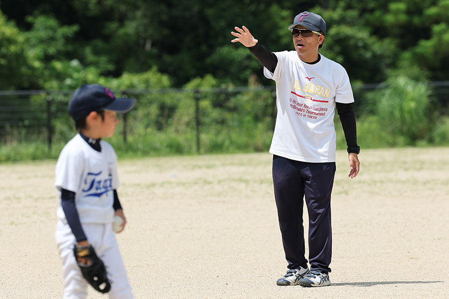 多賀少年野球クラブの練習の様子【写真：早浪章宏】