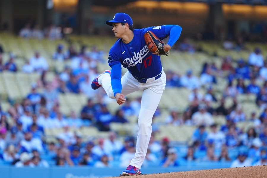 エンゼルス戦に先発登板したドジャース・大谷翔平【写真：荒川祐史】