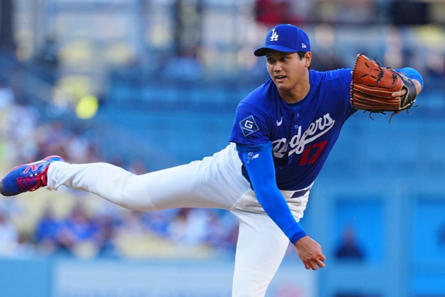エンゼルス戦に登板したドジャース・大谷翔平【写真：荒川祐史】