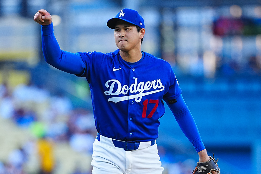 エンゼルス戦に登板したドジャース・大谷翔平【写真：荒川祐史】