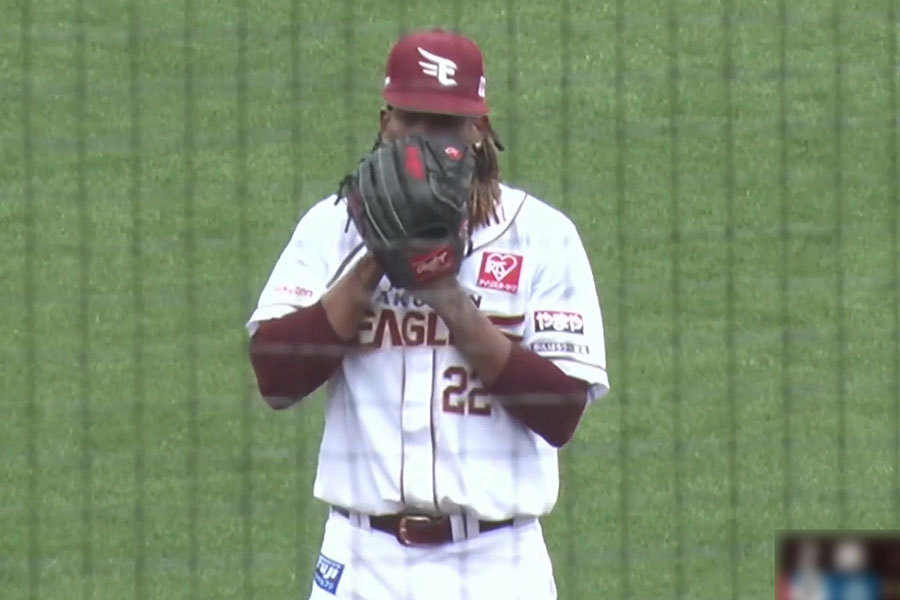 日本ハム戦に登板した楽天のホセ・ウレーニャ【画像：パーソル パ・リーグTV】