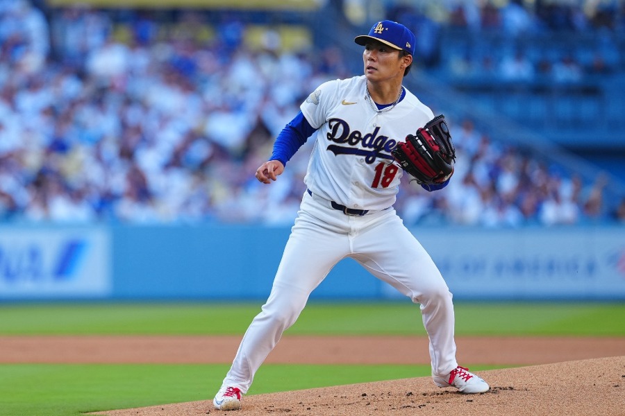 開幕戦に先発したドジャース・山本由伸【写真：荒川祐史】