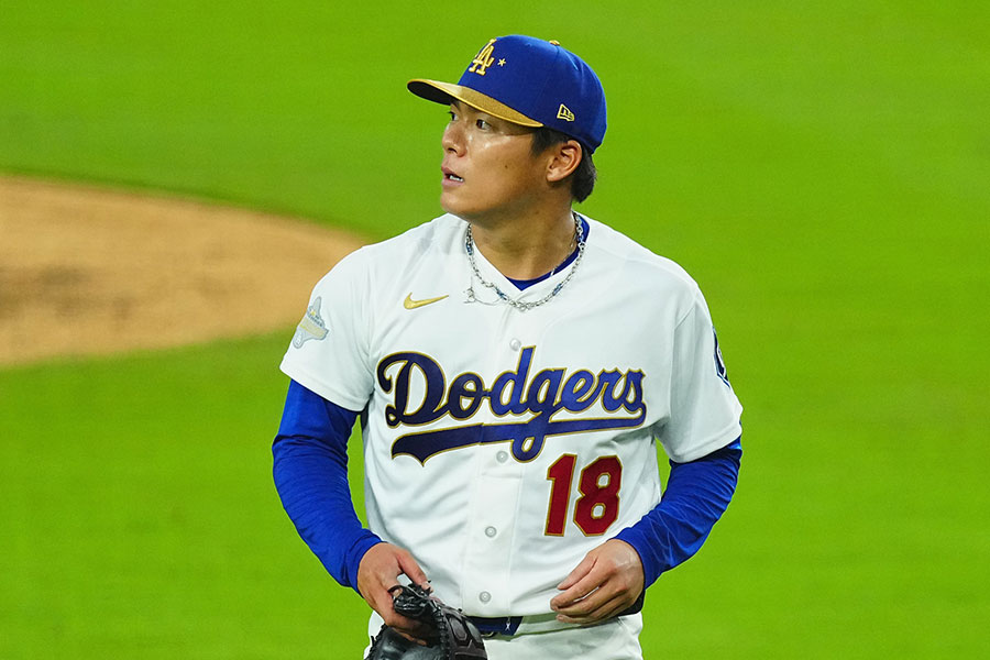 Dバックス戦に先発したドジャース・山本由伸【写真：荒川祐史】